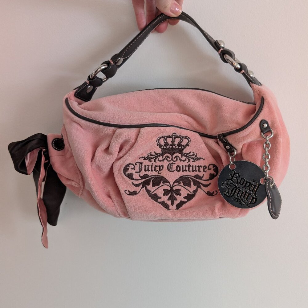 Juicy Couture Pink and Black Mini Hobo Bag